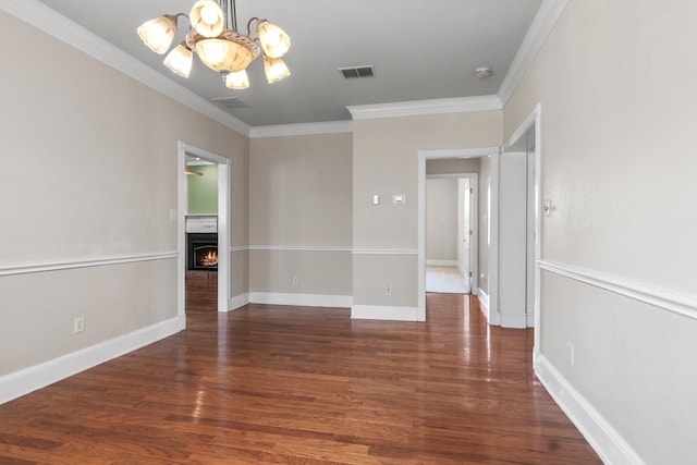 504 Hilltop Pl, Joshua, TX 76058 - unfurnished room with a chandelier, ornamental molding, wood finished floors, and baseboards