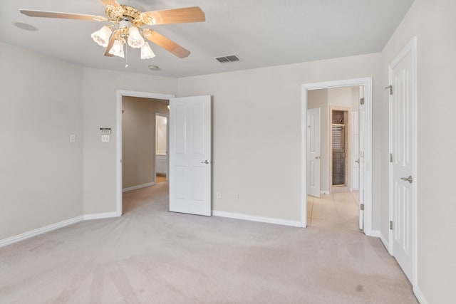 504 Hilltop Pl, Joshua, TX 76058 - unfurnished bedroom with light colored carpet, baseboards, and ceiling fan