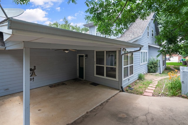504 Hilltop Pl, Joshua, TX 76058 - view of patio featuring a ceiling fan and a carport