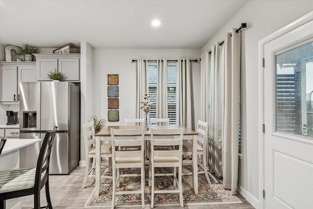 155 Texasage St, Rhome, TX 76078 - dining area featuring plenty of natural light, light wood-style flooring, recessed lighting, and baseboards