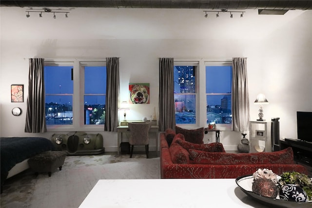 2502 Live Oak St Unit 322, Dallas, TX 75204 - carpeted bedroom featuring rail lighting