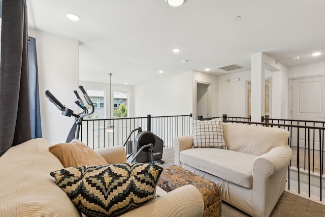 984 Mikaela Dr, Allen, TX 75013 - carpeted living area featuring recessed lighting