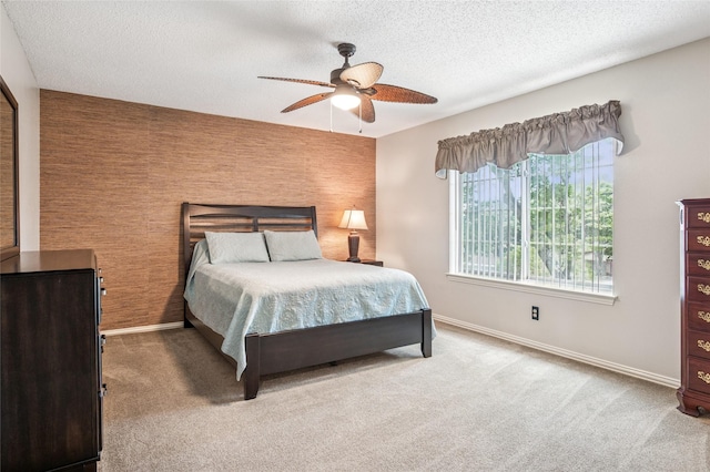 928 Rush Creek Rd, Keller, TX 76248 - carpeted bedroom featuring a textured ceiling, baseboards, and ceiling fan