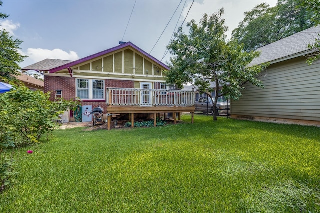2220 Mistletoe Blvd, Fort Worth, TX 76110 - back of property with brick siding and a wooden deck