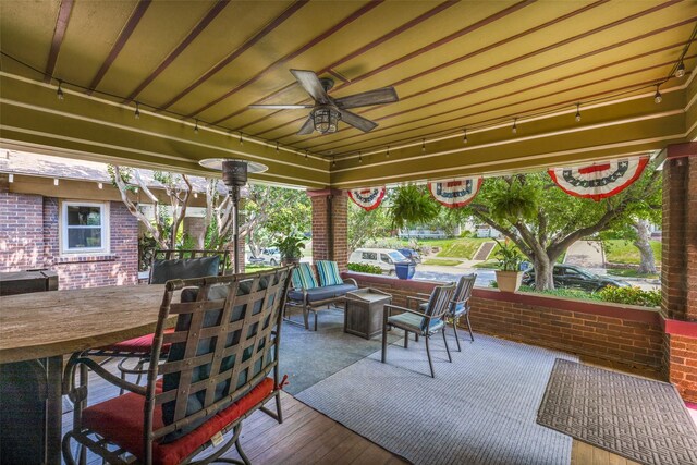 2220 Mistletoe Blvd, Fort Worth, TX 76110 - view of patio / terrace with a ceiling fan and outdoor dining space