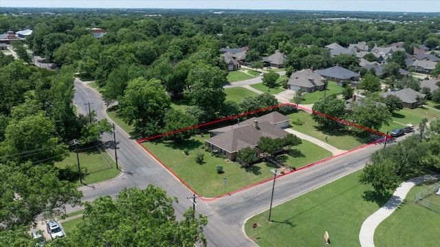 201 Wilson St, Whitesboro, TX 76273 - aerial view of residential area with property parcel outlined