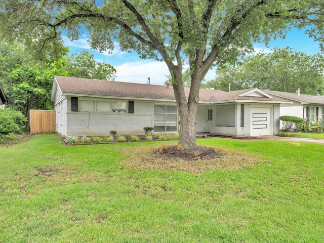 13439 Challaburton, Farmers Branch, TX 75234 - ranch-style house with brick siding, a garage, concrete driveway, and roof with shingles
