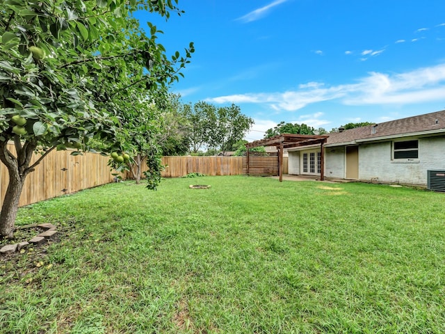 13439 Challaburton, Farmers Branch, TX 75234 - view of yard with french doors and a pergola