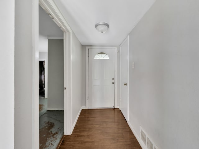 13439 Challaburton, Farmers Branch, TX 75234 - entrance foyer with dark wood finished floors and baseboards