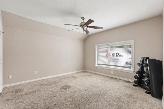 3200 Haltom Rd, Haltom City, TX 76117 - carpeted spare room with ceiling fan, vaulted ceiling, and baseboards
