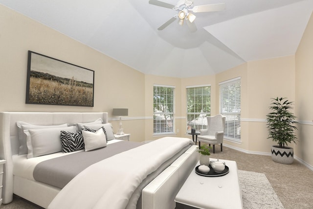 3010 Partridge Ln, Mckinney, TX 75072 - bedroom with carpet flooring, a ceiling fan, and lofted ceiling