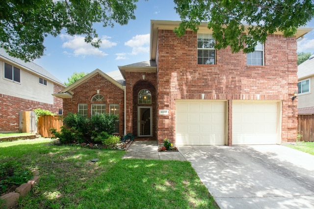 3010 Partridge Ln, Mckinney, TX 75072 - traditional-style house with driveway, an attached garage, and brick siding