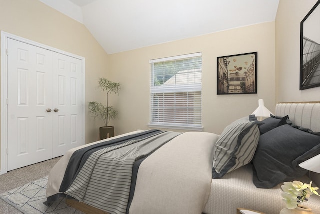 3010 Partridge Ln, Mckinney, TX 75072 - bedroom with carpet floors, a closet, and lofted ceiling