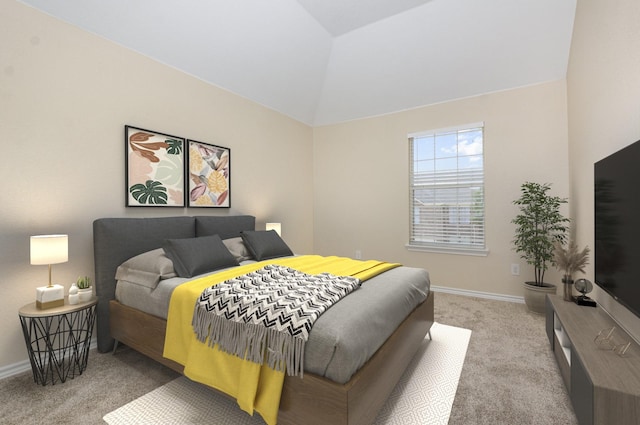3010 Partridge Ln, Mckinney, TX 75072 - carpeted bedroom featuring lofted ceiling and baseboards