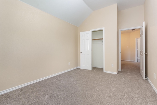 3010 Partridge Ln, Mckinney, TX 75072 - unfurnished bedroom with light colored carpet, lofted ceiling, and a closet