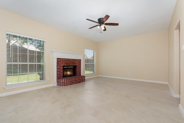 3010 Partridge Ln, Mckinney, TX 75072 - unfurnished living room with plenty of natural light, ceiling fan, and baseboards