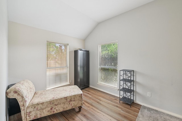 711 Mason Ln, Waxahachie, TX 75167 - living area with plenty of natural light, lofted ceiling, light wood-type flooring, and baseboards