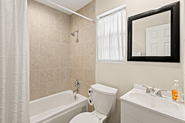 1407 S Alamo Rd, Rockwall, TX 75087 - bathroom with shower / bath combo with shower curtain, toilet, and vanity