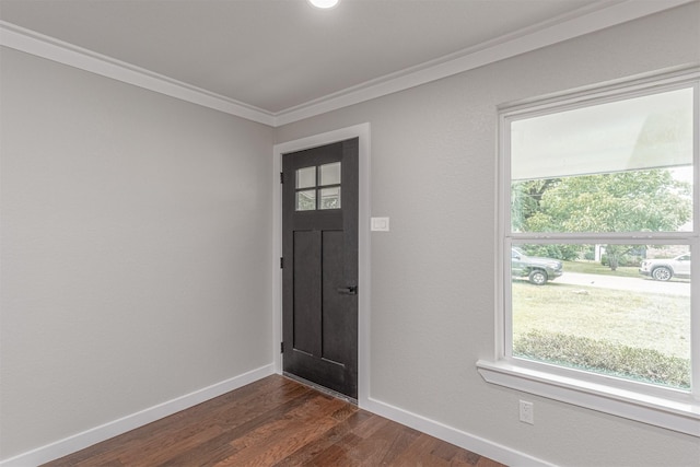 1024 Tower St, Canton, TX 75103 - entryway featuring dark wood finished floors, baseboards, and ornamental molding