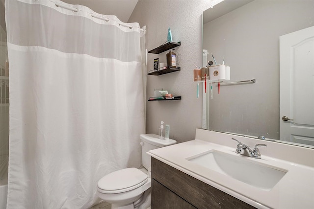 1112 Goldenrod Dr, Godley, TX 76044 - bathroom featuring vanity, toilet, and shower / tub combo