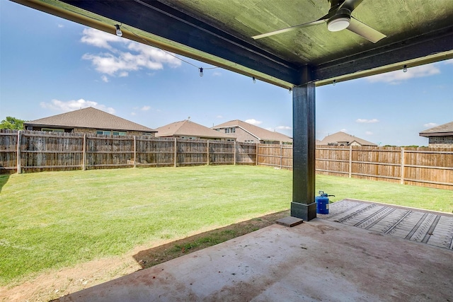 1112 Goldenrod Dr, Godley, TX 76044 - view of yard featuring ceiling fan and a patio area
