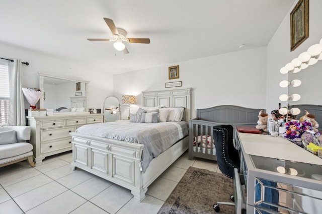 3350 Margay Run, Crandall, TX 75114 - bedroom with light tile patterned floors and ceiling fan