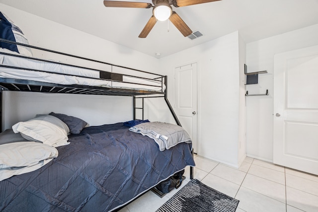 3350 Margay Run, Crandall, TX 75114 - bedroom featuring light tile patterned floors and ceiling fan