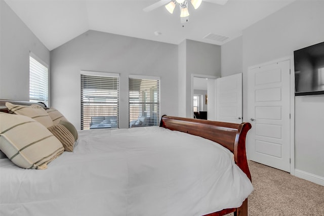 2309 Normandy Ave, Anna, TX 75409 - bedroom featuring carpet flooring, multiple windows, lofted ceiling, ceiling fan, and baseboards
