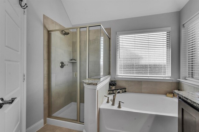 2309 Normandy Ave, Anna, TX 75409 - bathroom with a garden tub, healthy amount of natural light, and a shower stall