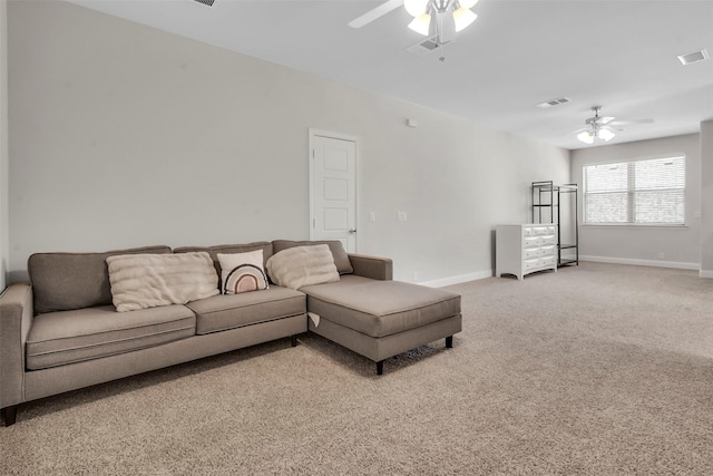 2309 Normandy Ave, Anna, TX 75409 - living area with a ceiling fan, light carpet, and baseboards