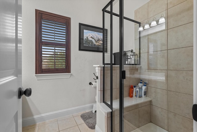 6500 Lazy Oak Ln, Plano, TX 75024 - full bath with tile patterned floors, baseboards, a stall shower, and toilet