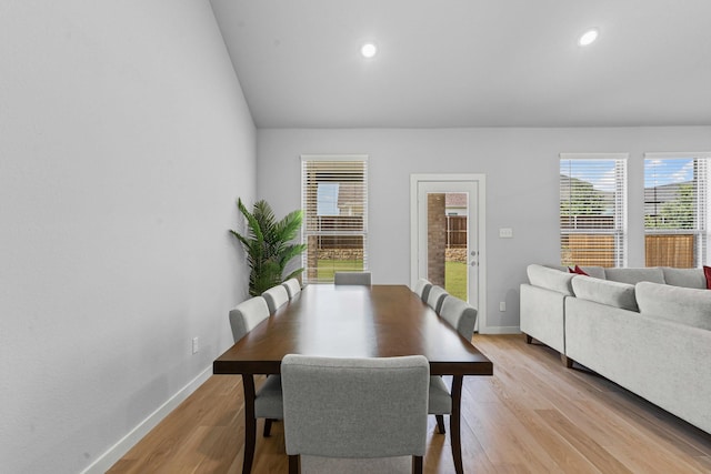 10650 Barrington Ln, Fort Worth, TX 76126 - dining room with light wood-style floors, recessed lighting, and lofted ceiling