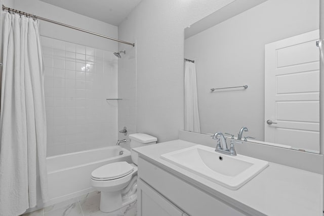 10650 Barrington Ln, Fort Worth, TX 76126 - full bath with vanity, shower / bath combination with curtain, and marble look tiles