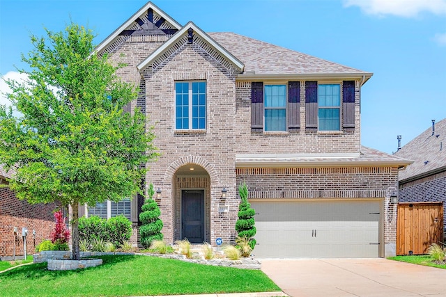 3912 River Bend St, Mckinney, TX 75071 - view of front of home with brick siding, an attached garage, concrete driveway, and a shingled roof