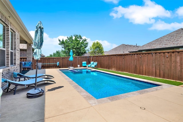 3912 River Bend St, Mckinney, TX 75071 - view of pool featuring a patio area, a fenced backyard, and a hot tub