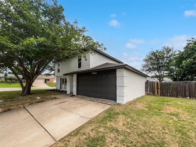 7620 Clover Ln, Watauga, TX 76148 - view of side of home featuring brick siding, concrete driveway, and a garage