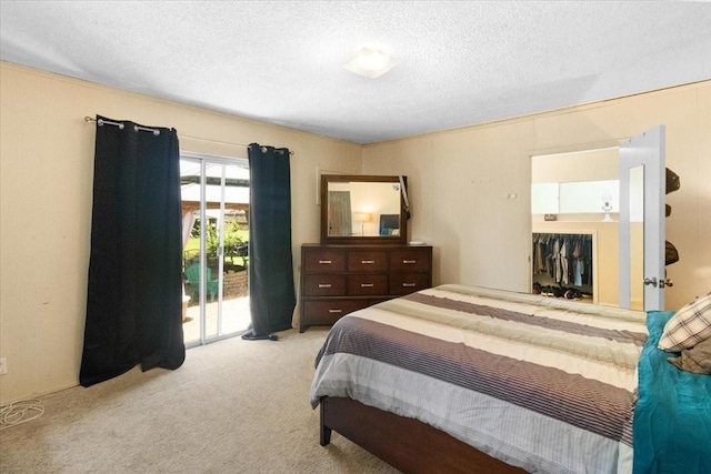 2311 Anderson St, Irving, TX 75062 - bedroom with access to exterior, carpet flooring, and a textured ceiling