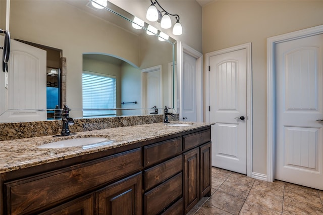 101 Aucuba Ln, Waxahachie, TX 75165 - full bathroom with double vanity and tile patterned flooring