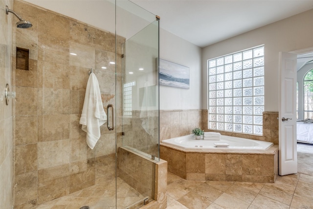 4037 Azure Ln, Addison, TX 75001 - full bathroom with a bath and a stall shower