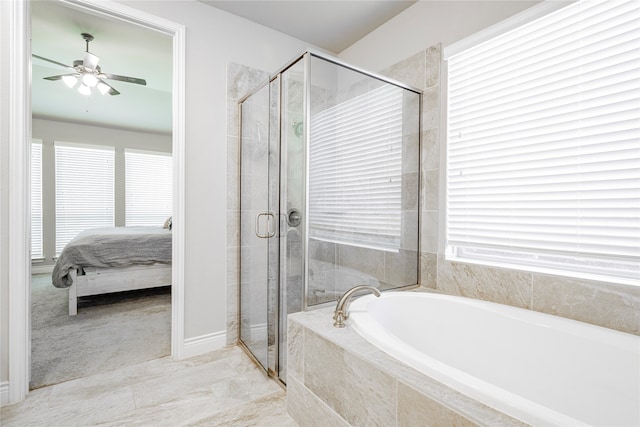 1507 Calcot Ln, Forney, TX 75126 - full bathroom with a bath, ensuite bathroom, plenty of natural light, and a shower stall