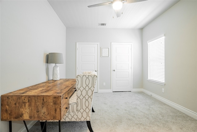 1507 Calcot Ln, Forney, TX 75126 - carpeted home office with a ceiling fan and baseboards