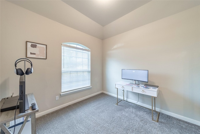 293 Cisco Trl, Forney, TX 75126 - carpeted office featuring baseboards and vaulted ceiling