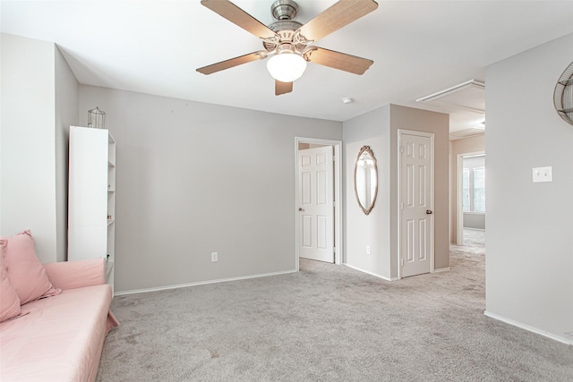 1253 Stone Ln, Celina, TX 75009 - unfurnished living room with carpet flooring, baseboards, and ceiling fan