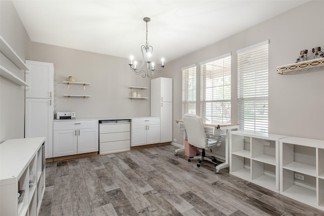 1253 Stone Ln, Celina, TX 75009 - office featuring a chandelier and light wood finished floors
