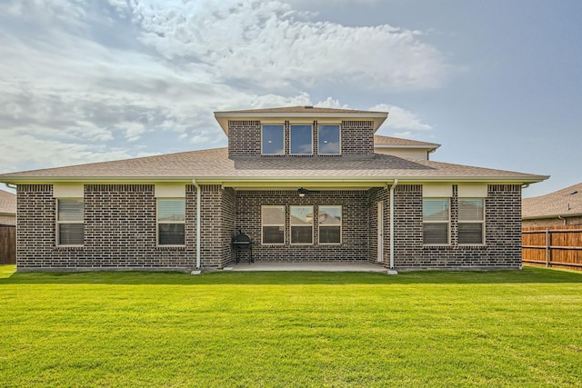 1225 Elmwood Dr, Cedar Hill, TX 75104 - rear view of house featuring a patio, brick siding, and roof with shingles