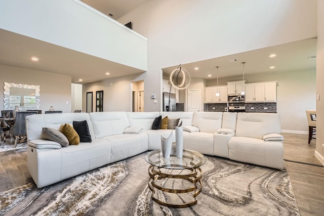 1225 Elmwood Dr, Cedar Hill, TX 75104 - living area featuring light wood-style flooring, recessed lighting, and baseboards