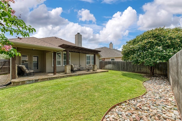 5141 Pinellas Ave, Fort Worth, TX 76244 - back of property with a patio area, a chimney, and a shingled roof