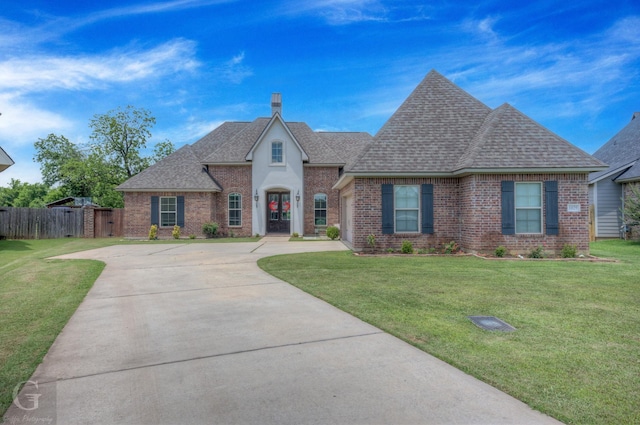 1029 Spanish Moss Cir, Bossier City, LA 71111 - french country inspired facade with brick siding, a shingled roof, and concrete driveway