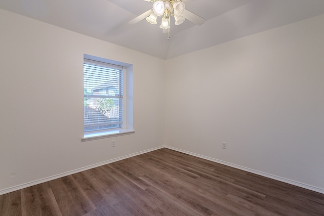 7028 Herman Jared Dr, North Richland Hills, TX 76182 - empty room with dark wood-style floors, baseboards, and a ceiling fan