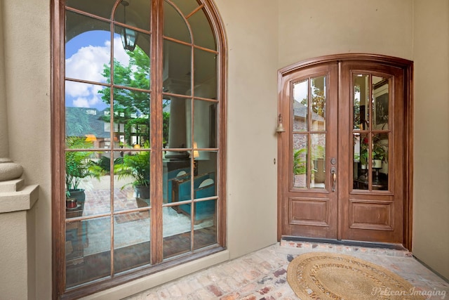 129 Carondelet Ct, Bossier City, LA 71111 - entrance to property featuring french doors and stucco siding